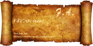 Fáth Axel névjegykártya